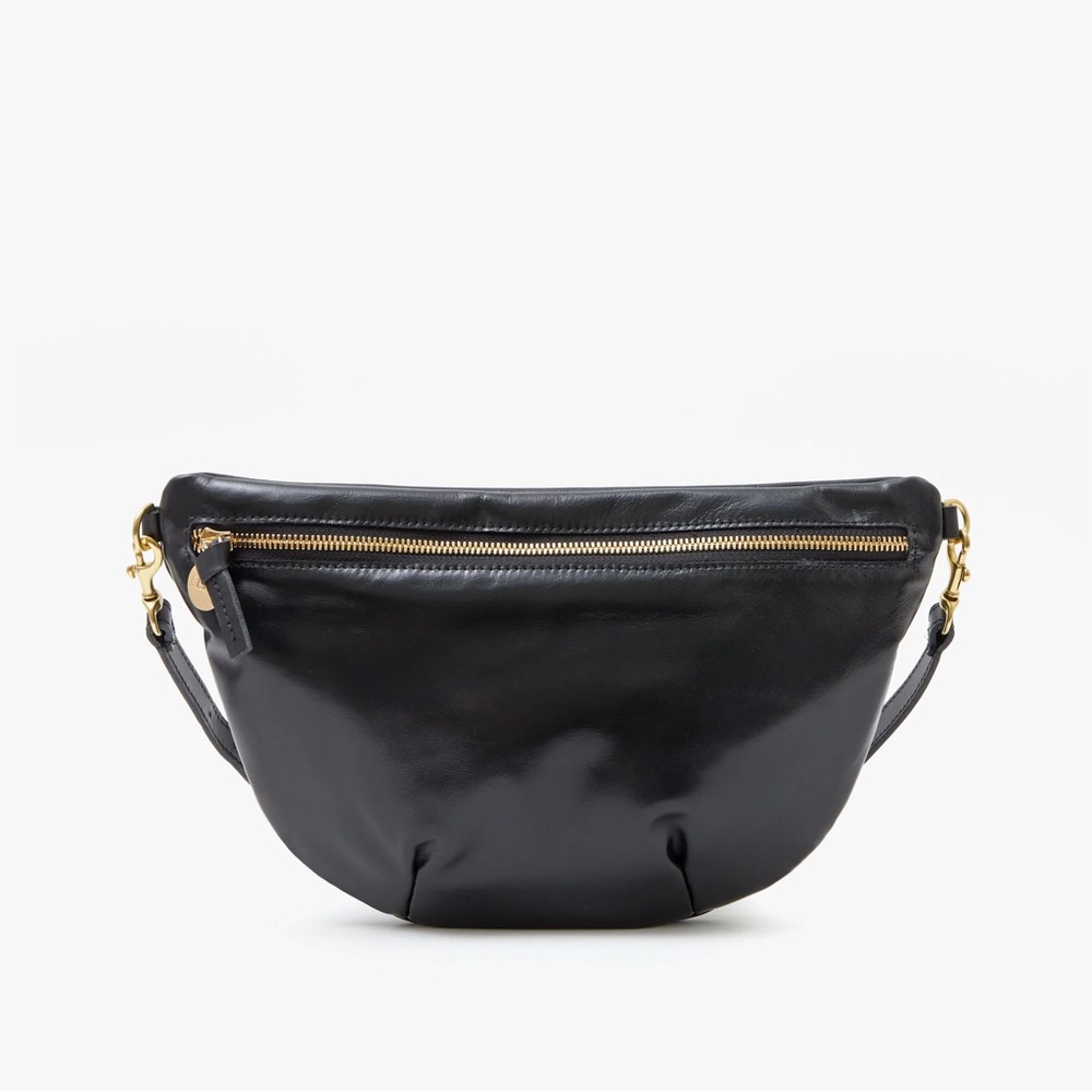 Clare V Grande Fanny in Black Leather